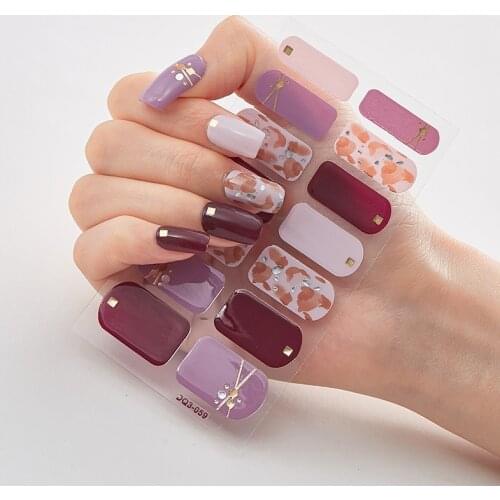 1 Sheet Nail Art Decorations Glitter Flower Nail Art Stickers Full Cover Tips 2021 New Arrival DIY Self-Adhesive Nagel Manicure