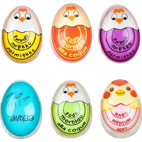 1pc Egg Timer Kitchen Electronics Gadget Color Changing Yummy Soft Hard Boiled Eggs Cooking Eco-Friendly Resin Red Timer Tool