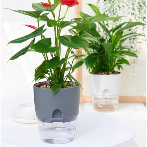 2-Layer Plant Pot Self-Watering Potten Met Water Container Ronde Decoratieve Bloempot En Plantenbak Voor Tuin en Woondecoratie