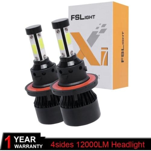4 Side New H7 LED Car Headlight 100W 12000LM H4 Bulb 6500K H11 9005 HB3 9006 9004 9007 H13 Turbo Auto Lamps Fog Light
