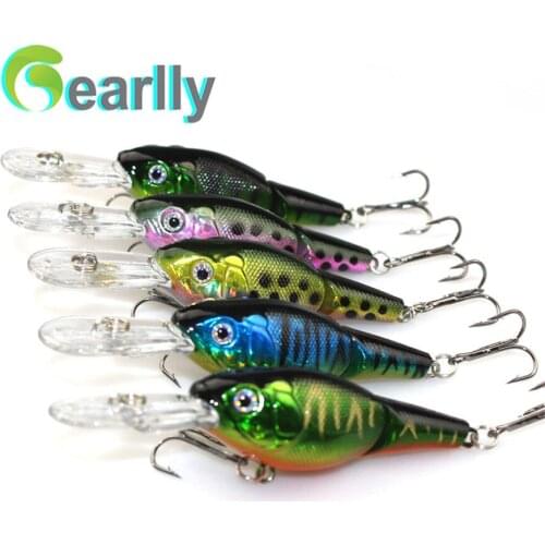 5 PCS/Lot 90mm 10.6g 2-Sections Crank Artificial Fishing Bait Fishing Lures with Hooks Hard Wobblers