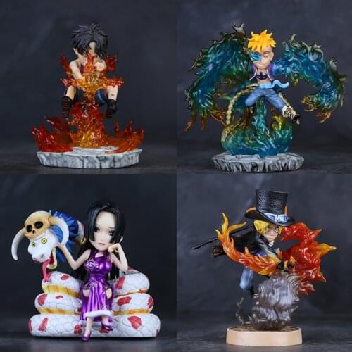 Anime One Piece Doll YZ Portgas D Ace Marco Boa Hancock Sabo GK Action Figure Boxed Model Decoration Toys Gifts for Children