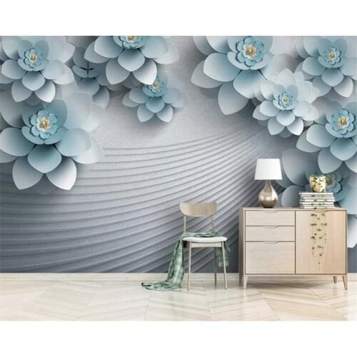 Beibehang photo Wall Sticker Wallpaper modern Style Embossed abstract floral romantic background wall wallpaper home decor