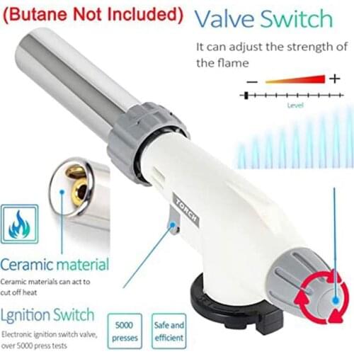 Butane Torch Kitchen Blow Lighter Windproof BBQ Kitchen Cooking High Capacity Torch Turbine Lighter Spray Gun Metal Welding