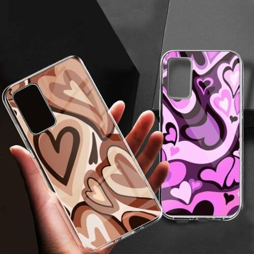 Brown Hearts Phone Case for Samsung Galaxy S20 Plus Ultra S10E S6 S7edge S8 S9 S10 Plus S10 S20lite Cover