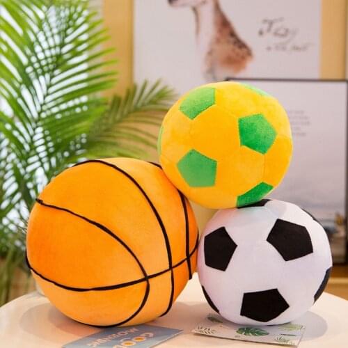 Kids Creative Imitation Football Basketball Plush Pillow Stuffed Plush Toys Baby Early Education Toy Baby Boys and Girls Gifts