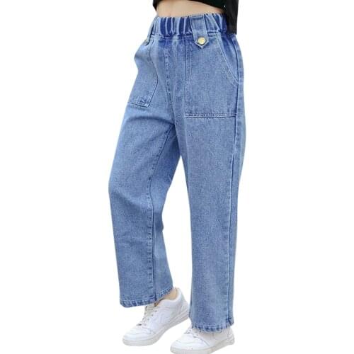 Jeans Girl Solid Color Girl Jeans Child Spring Autumn Childrens Jeans For Girls Casual Style Childrens Jeans Clothes 6 8 10 12