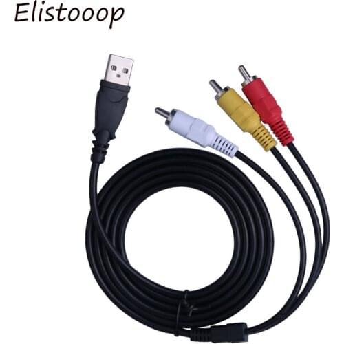 Elistooop 5Ft 1.5M USB A Male To 3 RCA Cable High Quality USB To RCA Cord Suitable For Audio & Video Cables