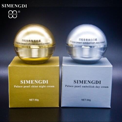Famous Brand Skin Care SIMENGDI Palace Pearl Embellish Day Cream +gold pearl shine night cream Anti aging wrinkle Moisturizing