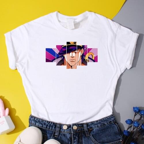 Jojo Bizarre Adventure Anime T-shirt Vintage Japan Manga Graphic Female Tops Harajuku Oversized Hip Hop Street Women Tee Shirt