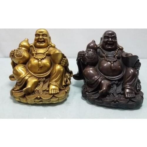 China brass gourd money maitreya Buddha crafts statue