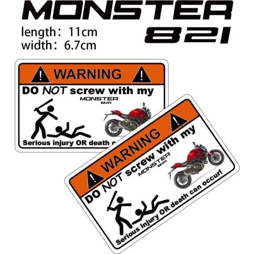 KODASKIN Motorcycle Cheap 2D Creative Warning Sticker Decal for DUCATI MONSTER 821