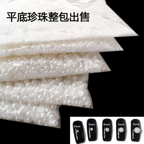 Nail Ornaments Korean Decorative Half-Faced Pearl Flat-Bottom Pearl Nail Sticking