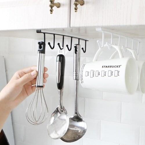 Creative Hooks Mug Holder Under Cabinet Coffee Cup Hanger for Kitchen, Armoire and Any Thickness of 0.8 inch or Less Shelves