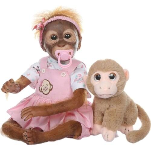 20.5 inch Reborn Baby Dolls Lovely Monkey Doll Soft Silicone Cotton Body Toys