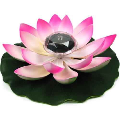 Solar Powered Multi-Colored LED Lotus Flower Lamp RGB Water Resistant Outdoor Floating Pond Night Light Auto On/Off for Garden