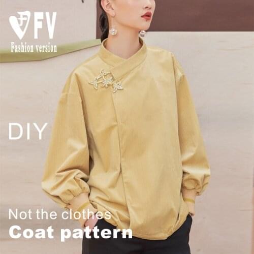 Fashion Design Pattern Womens Clothing Improved Hanfu Corduroy Jacket 1:1 Cutting Drawing BWT-113