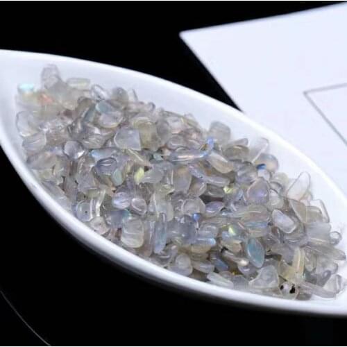 Natural grey moonlight crystal mineral comminution is a beautiful therapeutic product