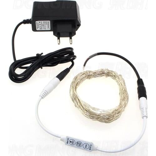 New DC12V 5m 50led with DC connector led string light, waterproof led christmas tree light with power dadpter led controller