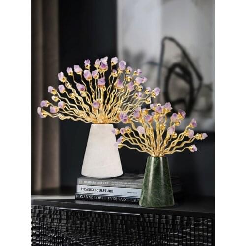 2021 New Modern Crystal Metal with Mable Base Luxury Living Room Home Accessories Home Decoration