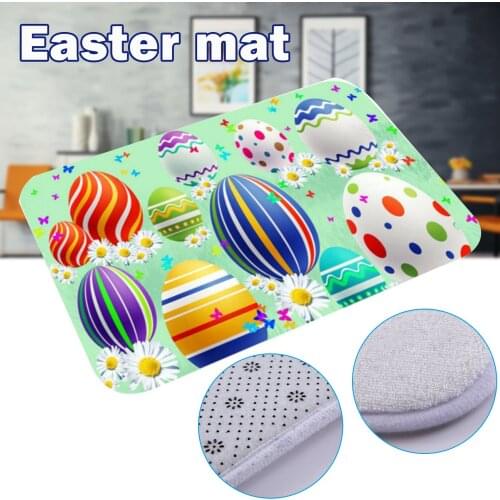 Easter Flannel Doormat Entrance Mat Decorative Floor Mat Washable Welcome Mats Indoor Outdoor Rug Floor Carpet ALI88