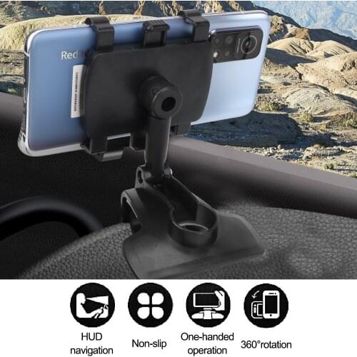 GPS Stand Universal Car Phone Holder Car Grip Mobile Phone Fixed Bracket 360 Degrees Sun Visor Mirror Dashboard Mount