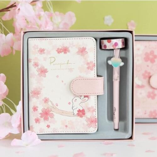 Handbook Lovely Girl Colored Pages Simple Notebook Handbook Set Stationery
