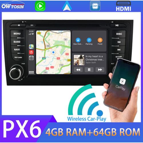 PX6 4+64G GPS Navigation Android 10 For Audi A6 S6 RS6 Allroad WiFi Radio Carplay DSP GPS Navigation Bluetooth 5.0 Auto Stereo