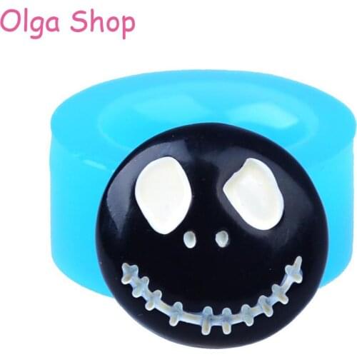 PYL405 21.7mm Halloween Round Skull Head Silicone Mold - Sugarcraft, Fondant, Cake Topper, Candy, Chocolate, Resin Jewelry Mold