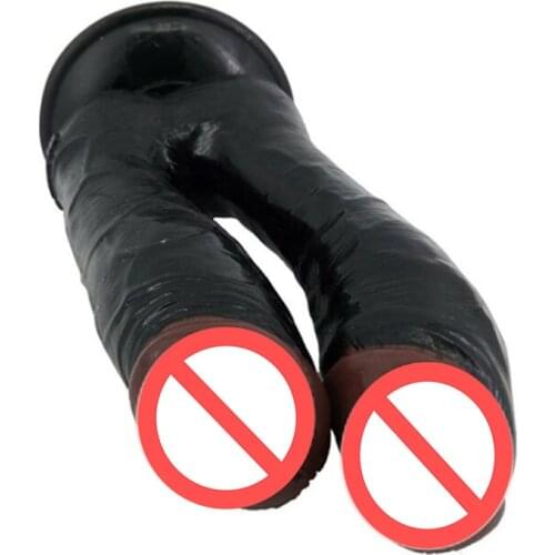 Realistic Dildo Double Dick Suction Cup Flexible Penis Erotic Toy for Woman Pussy Anus Massage Masturbate Lesbian flirt sex shop
