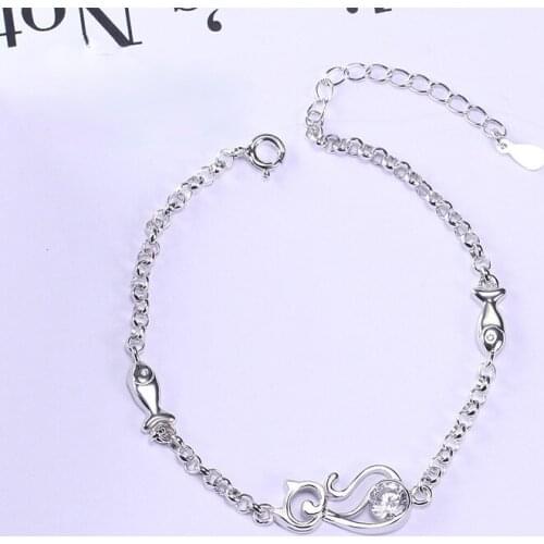 Silver cat bracelet of students personality is a bracelet S925 adorn article 520 lovers day gifts