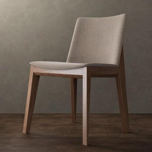 Nordic Solid Wood Dining Chair Home Makeup Chair Modern Minimalist Desk Chair Backrest Chair Removable And Washable Casual Dinin