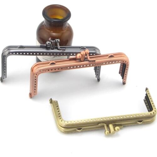 K018 square Three fold 12.5CM purse frame Kiss Clasp antique brass/purple bronze/balck DIY Handmade kiss lock bag 3pcs/lot