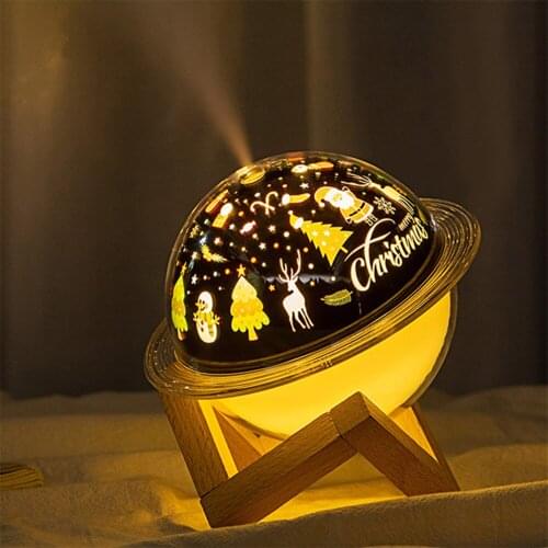 Air Humidifier Projection Lamp Home Humidifier Aromatherapy Oil Diffuser 7 Color Night light Christmas For Bedroom Home Decor