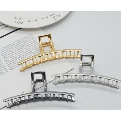 Women Elegant Gold Silver Hollow Geometric Metal Hair Claw Vintage Hair Clips Headband Hairpin Fashion Hair Accessories