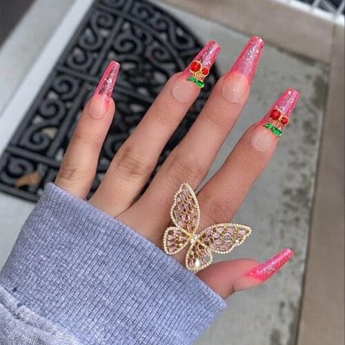 1 Pcs Women Fashion Rings Beach Sweet Crystal Butterfly Geometric Gems Gold Color Finger Ring Bohemian Ladies Party Jewelry
