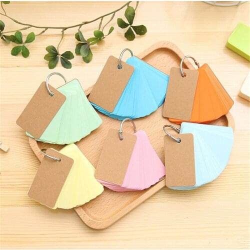 Mini Empty Page Blank Kraft Paper 100 Pages Notepad Word Study Card Portable Memo Pad Loose Leaf Notes DIY Notepad