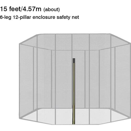 10 feet/15 feet Trampoline Enclosure Safety Net Replacement Safety Enclosure Net Indoor Outdoor Safe Netting for 6- 12 Poles