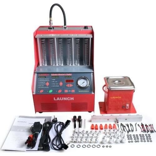 100% Original Launch CNC602A Automotive fuel injector cleaner tester cnc-602a 6jars Injecting flow test Ultrasonic cleaning 220V