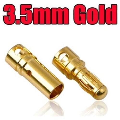 100 pcs(50 pair)2.0 3.5 4.0 mm Gold Bullet Banana Connector plug for Quadcopter Motor ESC Lipo battery Plugs Connect