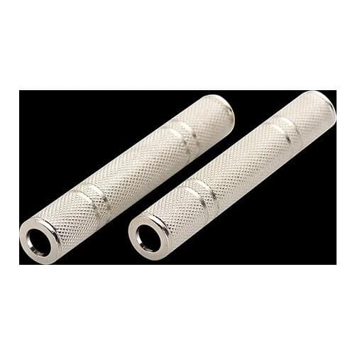 2pcs/lot High Quality Metal Female to Female Stereo 1/4" 6.35mm Jack Connector/Coupler