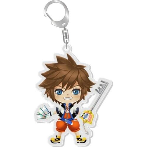 5pcs Kingdom Hearts Sora Cartoon Figure Pendant Acrylic Key Ring toy KeyChain Charm bags Car KeyHolder Gift