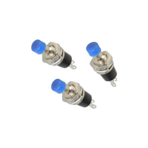 5PCS Blue Lockless ON/OFF Push button Switch Press the reset switch PBS-110