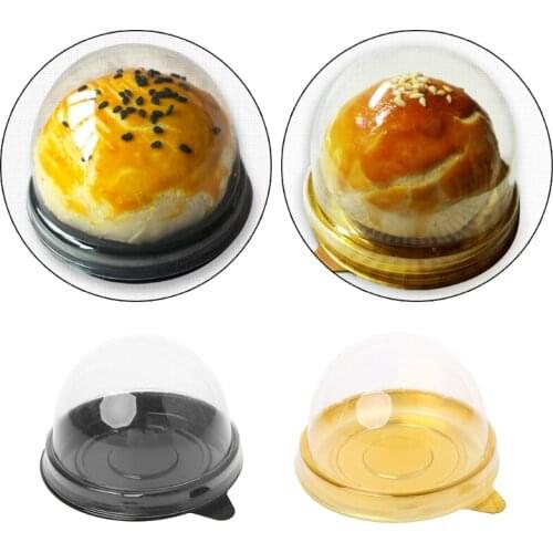 50Pcs 50g Round Moon Cake Trays Mooncake Packaging Box Container Holder Drop Ship