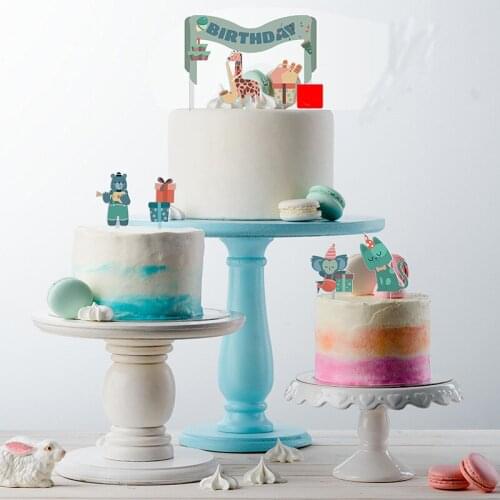 6pcs/lot Jungle Animal Happy Birthday Cake Topper Tigers Lions Birthday Cupcake Toppers for Baby Birthday Party Cake Decorations