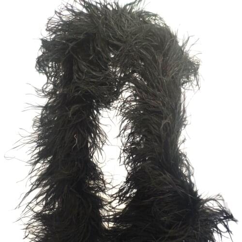 180-200cm 6ply Ostrich Feather Boa Dancewear Dress Costume Shoe Bag Decoration DIY Sewing Supplies