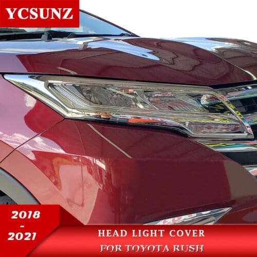 ABS chrome black headlight cover For toyota rush 2018 2019 2020 2021 head lamp parts cover For Toyota rush 2018 2019 2020 2021