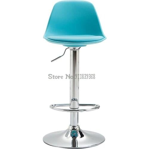 Bar Chair Lift Wheel Front Desk Cashier Telescopic Leather Bar Stool Simple Student Plastic Back Bar High Stool