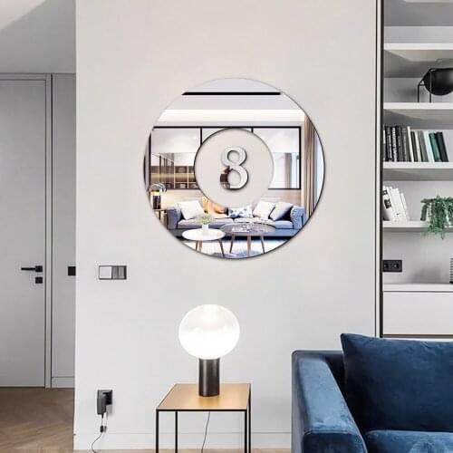 Billiards Wall Mirror Stickers DIY Art Wall Decor for Bedroom Living Room Home Improvement Self Adhesive Removable Decoration