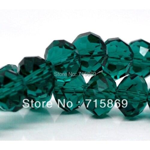Free Shipping Wholesale AAA Top Quality Malachite Green Crystal Glass Faceted Rondelle Beads 8x6mm 1 Strand apx 72pcs
